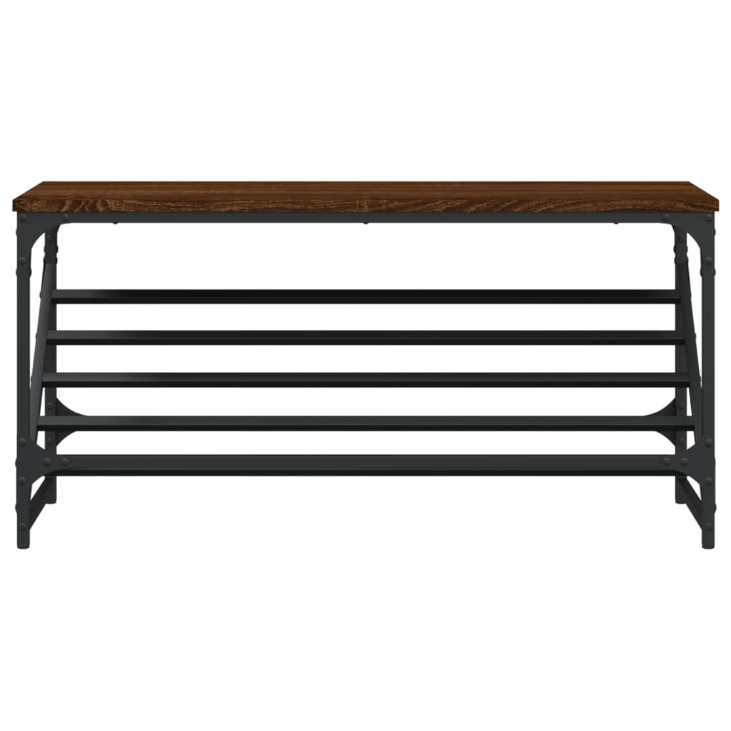 VidaXL Schoenenrek 90x30x45 cm bewerkt hout bruineikenkleurig