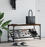 VidaXL Schoenenrek 90x30x45 cm bewerkt hout gerookt eikenkleurig