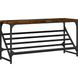 VidaXL Schoenenrek 90x30x45 cm bewerkt hout gerookt eikenkleurig