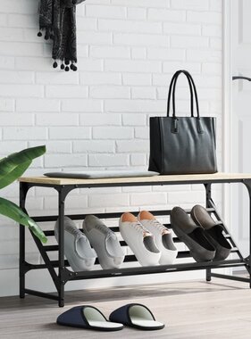 VidaXL Schoenenrek 90x30x45 cm bewerkt hout sonoma eikenkleurig