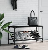 VidaXL Schoenenrek 90x30x45 cm bewerkt hout zwart