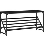 VidaXL Schoenenrek 90x30x45 cm bewerkt hout zwart