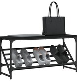 VidaXL Schoenenrek 90x30x45 cm bewerkt hout zwart