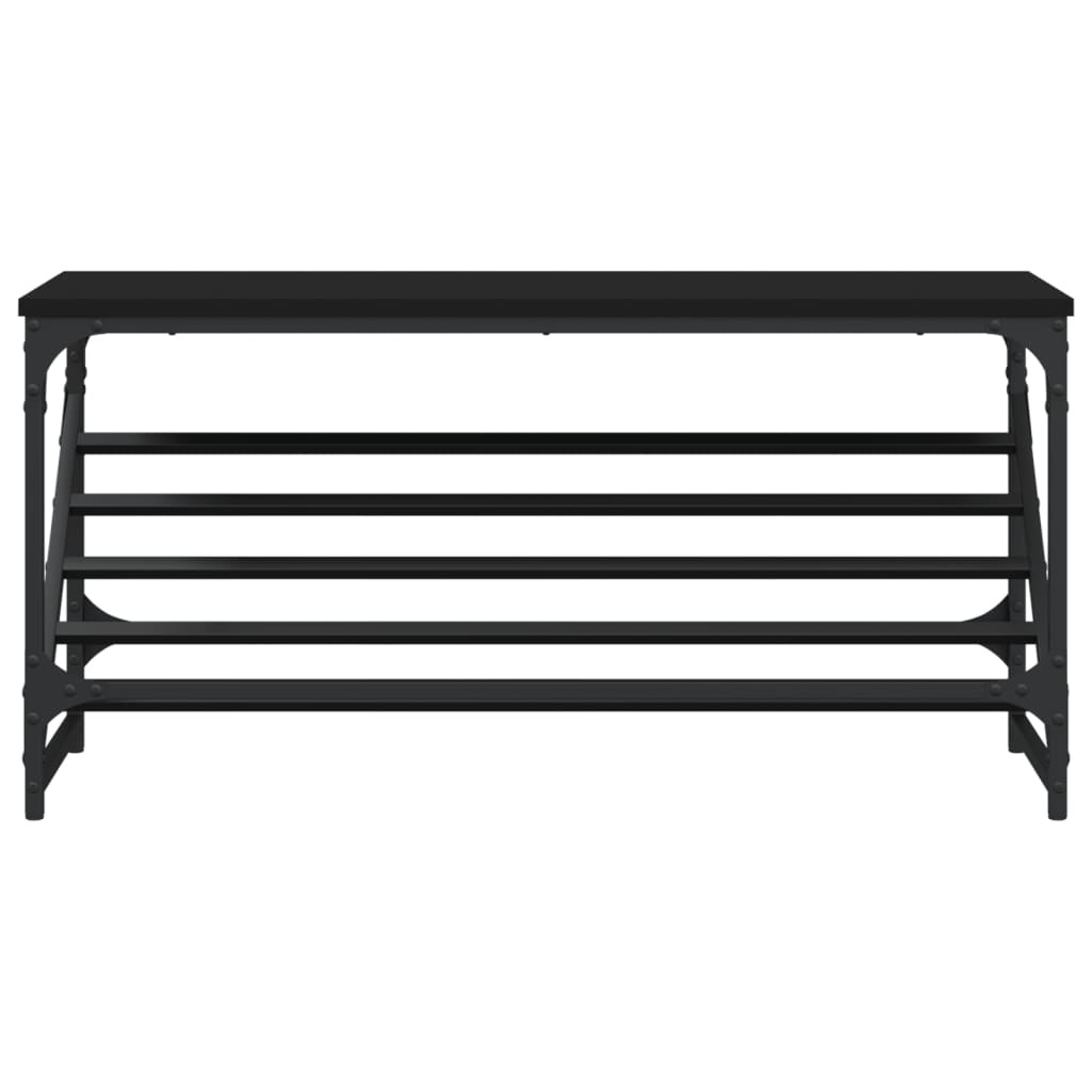 VidaXL Schoenenrek 90x30x45 cm bewerkt hout zwart