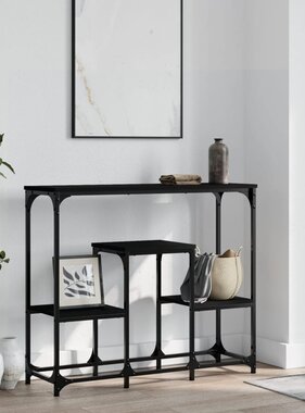 VidaXL Wandtafel 89,5x28x76 cm bewerkt hout zwart