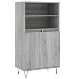 VidaXL Hoge kast 60x36x110 cm bewerkt hout grijs sonoma eikenkleurig