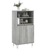 VidaXL Hoge kast 60x36x110 cm bewerkt hout grijs sonoma eikenkleurig