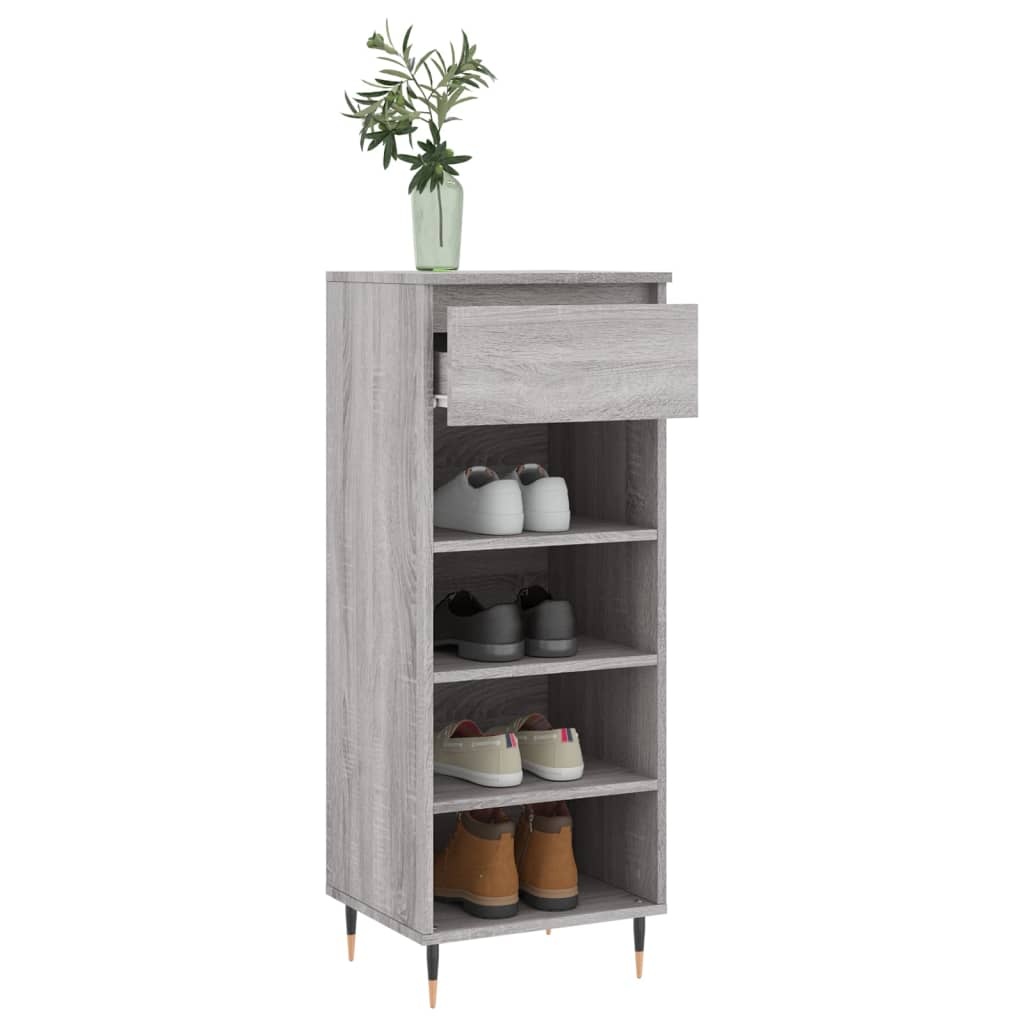 vidaXL Schoenenkast 40x36x105 cm bewerkt hout grijs sonoma