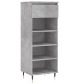 VidaXL Schoenenkast 40x36x105 cm bewerkt hout betongrijs