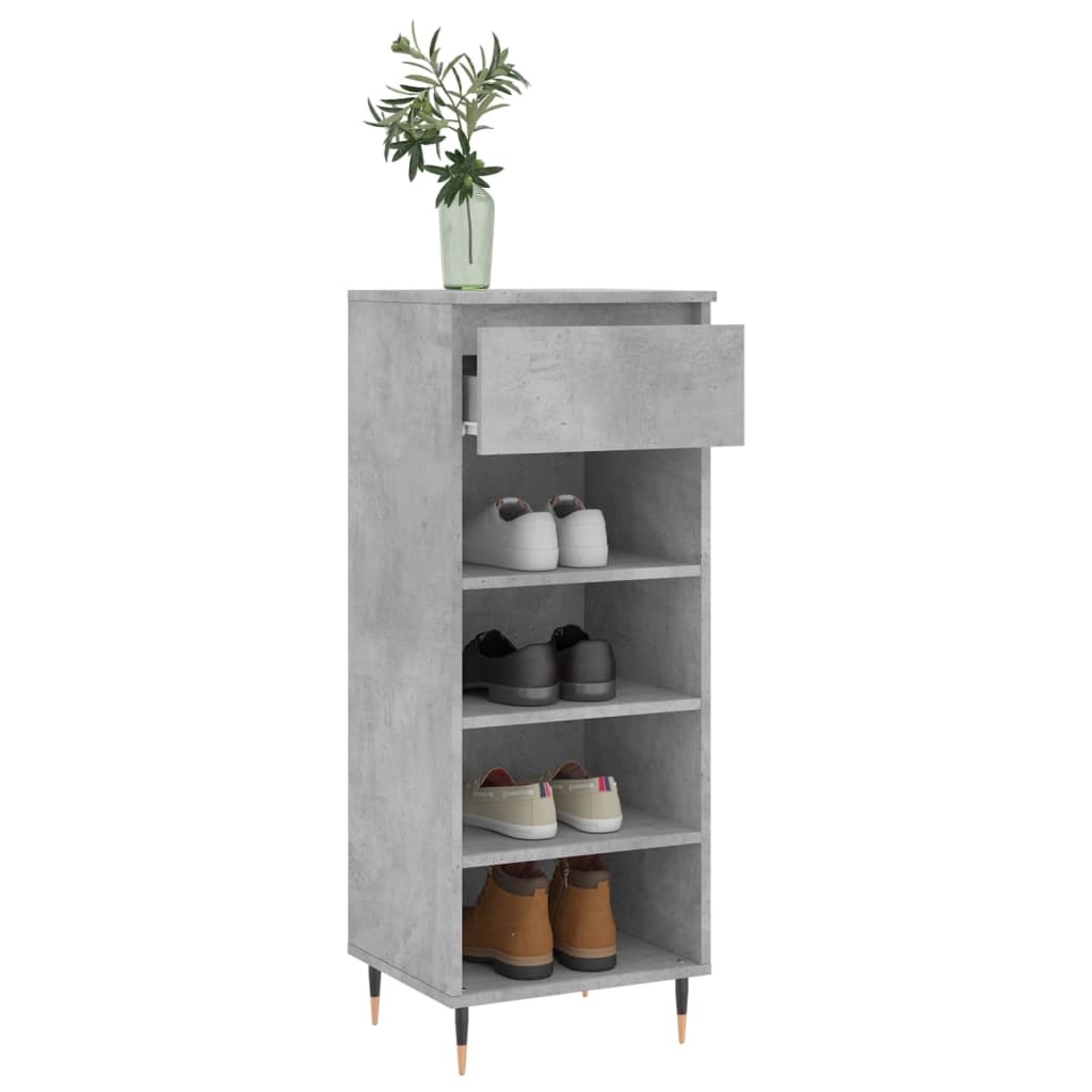 VidaXL Schoenenkast 40x36x105 cm bewerkt hout betongrijs