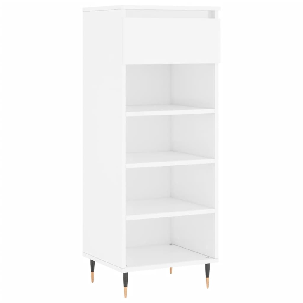 VidaXL Schoenenkast 40x36x105 cm bewerkt hout hoogglans wit