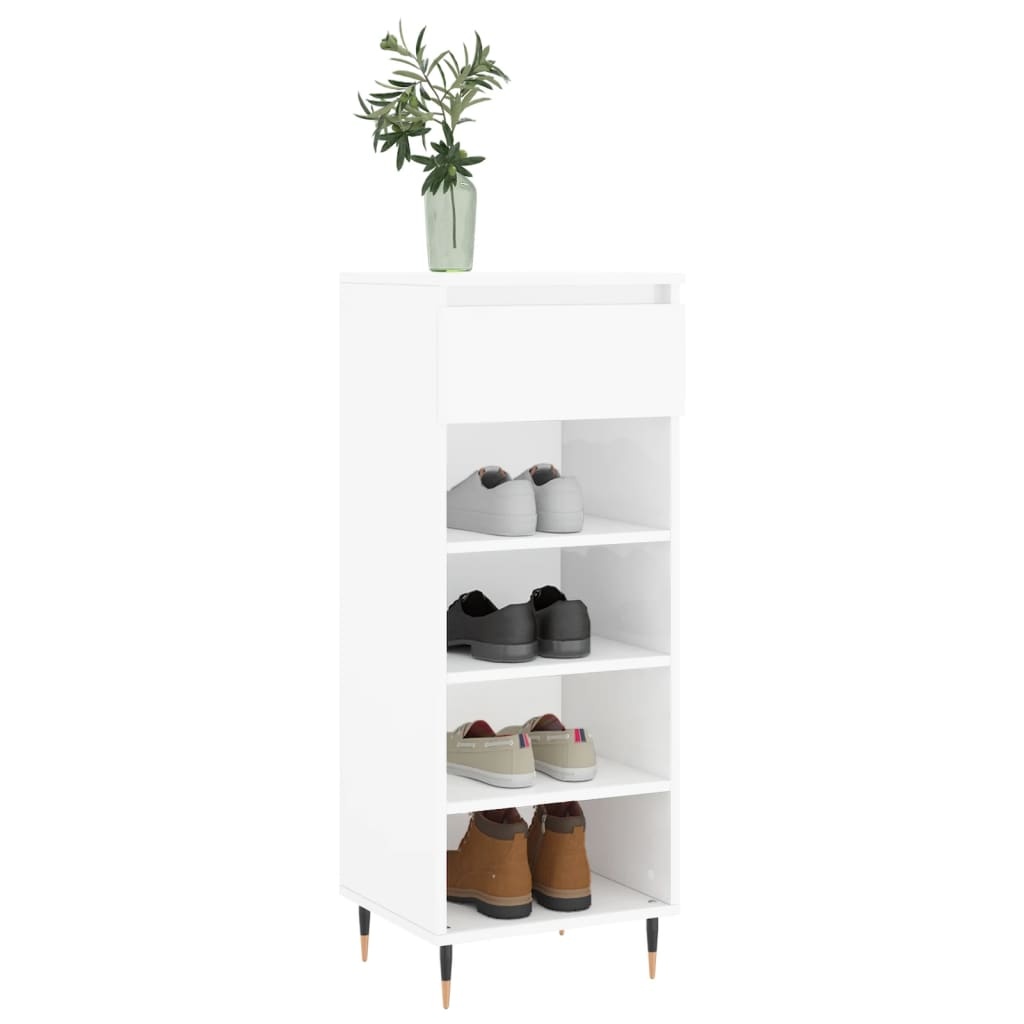 VidaXL Schoenenkast 40x36x105 cm bewerkt hout hoogglans wit