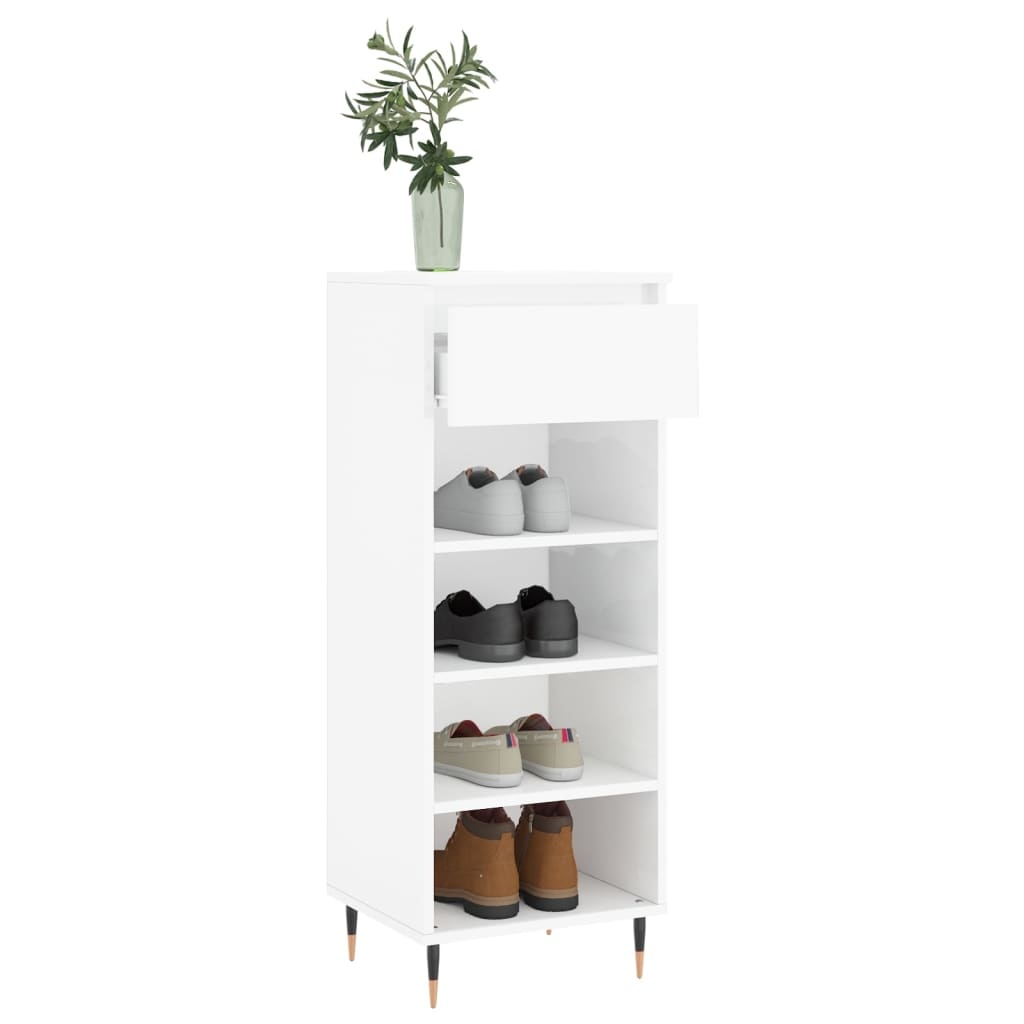 VidaXL Schoenenkast 40x36x105 cm bewerkt hout hoogglans wit