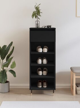VidaXL Schoenenkast 40x36x105 cm bewerkt hout zwart