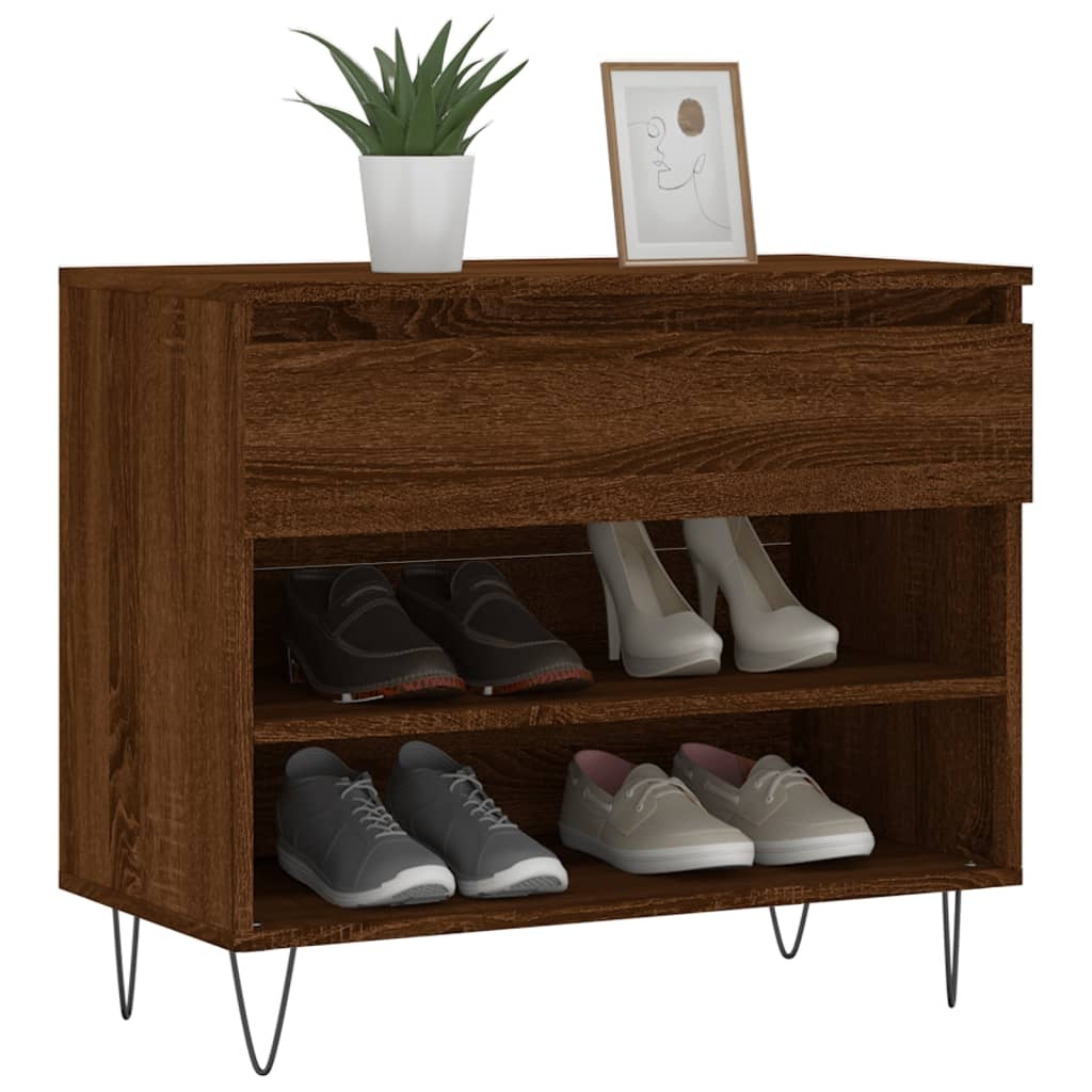 VidaXL Schoenenkast 70x36x60 cm bewerkt hout bruineikenkleurig