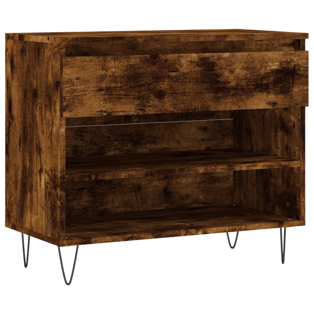 VidaXL Schoenenkast 70x36x60 cm bewerkt hout gerookt eikenkleurig