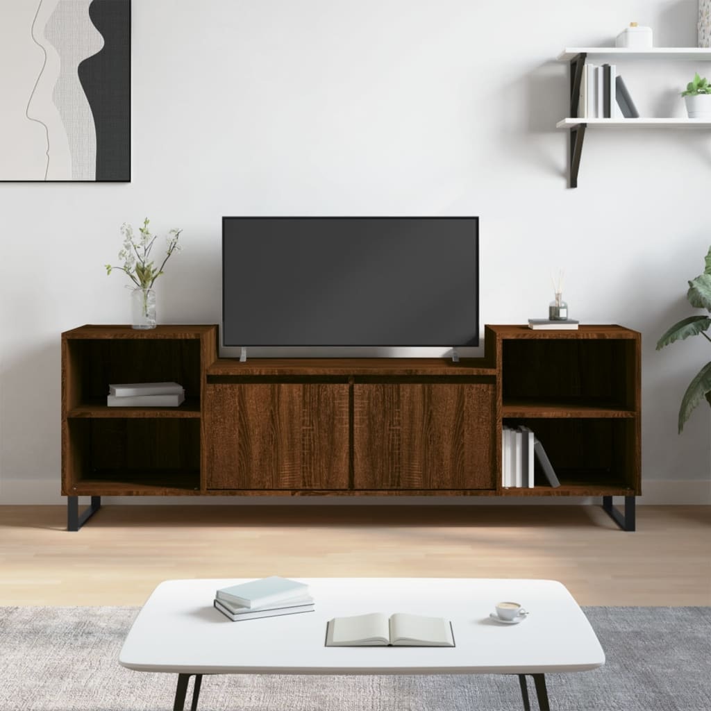 vidaXL Tv-meubel 160x35x55 cm bewerkt hout bruineikenkleurig