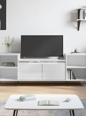VidaXL Tv-meubel 160x35x55 cm bewerkt hout hoogglans wit