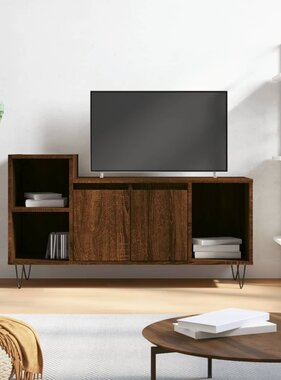 VidaXL Tv-meubel 100x35x55 cm bewerkt hout bruineikenkleurig