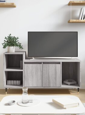 VidaXL Tv-meubel 100x35x55 cm bewerkt hout grijs sonoma eikenkleurig