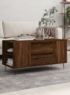 VidaXL Salontafel 102x44,5x50 cm bewerkt hout bruineikenkleurig