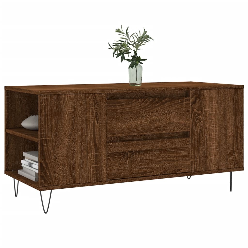 VidaXL Salontafel 102x44,5x50 cm bewerkt hout bruineikenkleurig