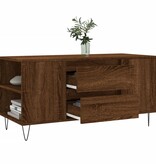VidaXL Salontafel 102x44,5x50 cm bewerkt hout bruineikenkleurig