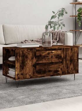 VidaXL Salontafel 102x44,5x50 cm bewerkt hout gerookt eikenkleurig