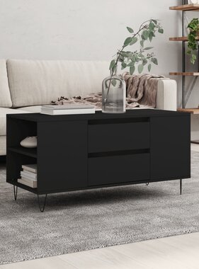 VidaXL Salontafel 102x44,5x50 cm bewerkt hout zwart