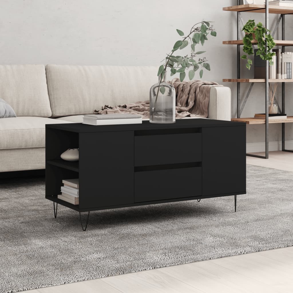 VidaXL Salontafel 102x44,5x50 cm bewerkt hout zwart