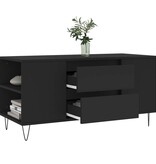 VidaXL Salontafel 102x44,5x50 cm bewerkt hout zwart