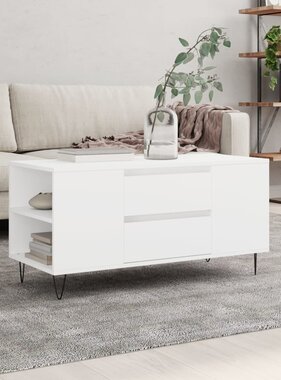 VidaXL Salontafel 102x44,5x50 cm bewerkt hout wit