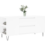 VidaXL Salontafel 102x44,5x50 cm bewerkt hout wit