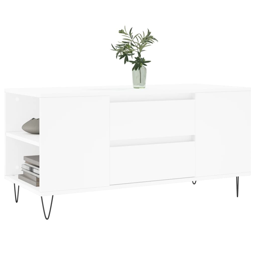 VidaXL Salontafel 102x44,5x50 cm bewerkt hout wit