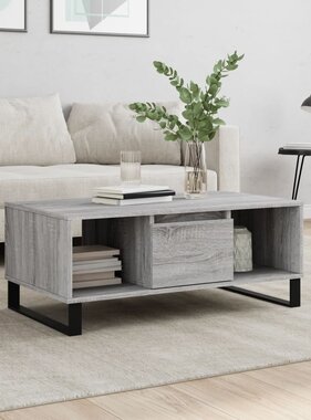 VidaXL Salontafel 90x50x36,5 cm bewerkt hout grijs sonoma