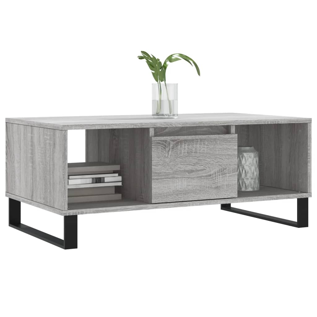 VidaXL Salontafel 90x50x36,5 cm bewerkt hout grijs sonoma
