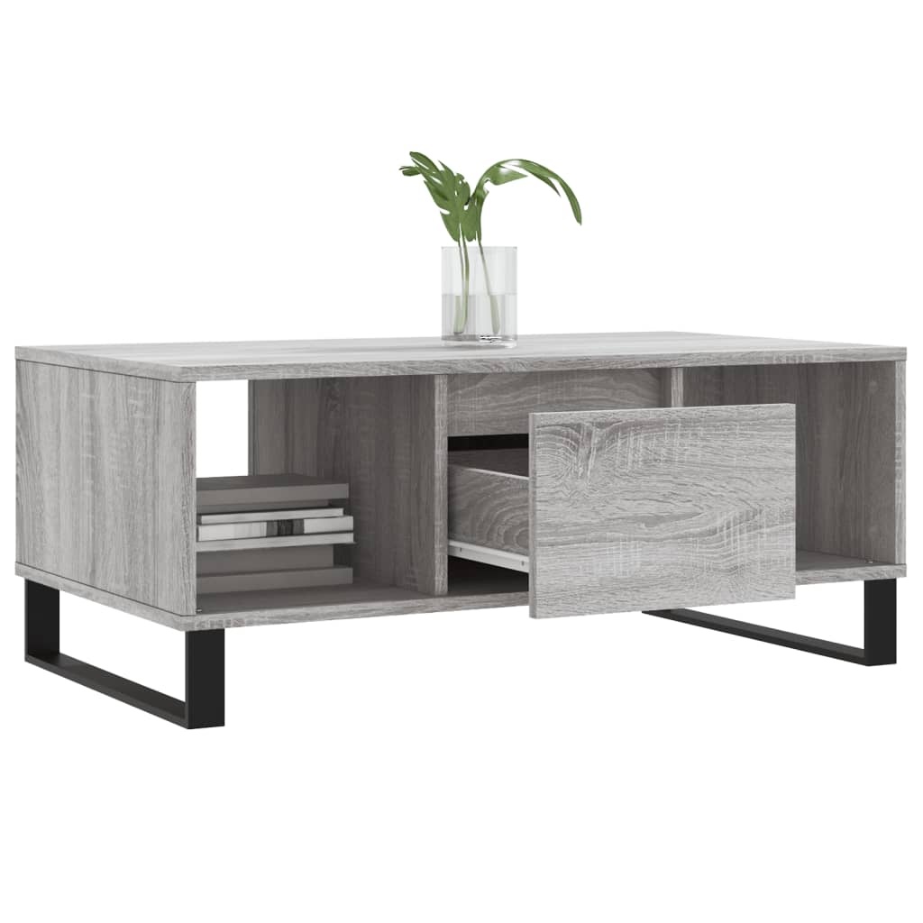 VidaXL Salontafel 90x50x36,5 cm bewerkt hout grijs sonoma