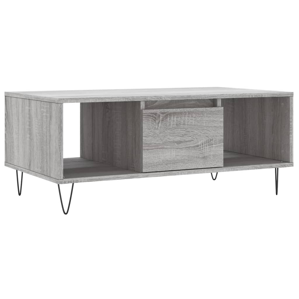VidaXL Salontafel 90x50x36,5 cm bewerkt hout grijs sonoma