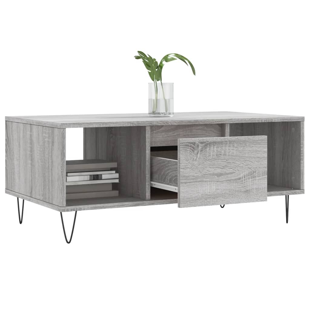 VidaXL Salontafel 90x50x36,5 cm bewerkt hout grijs sonoma