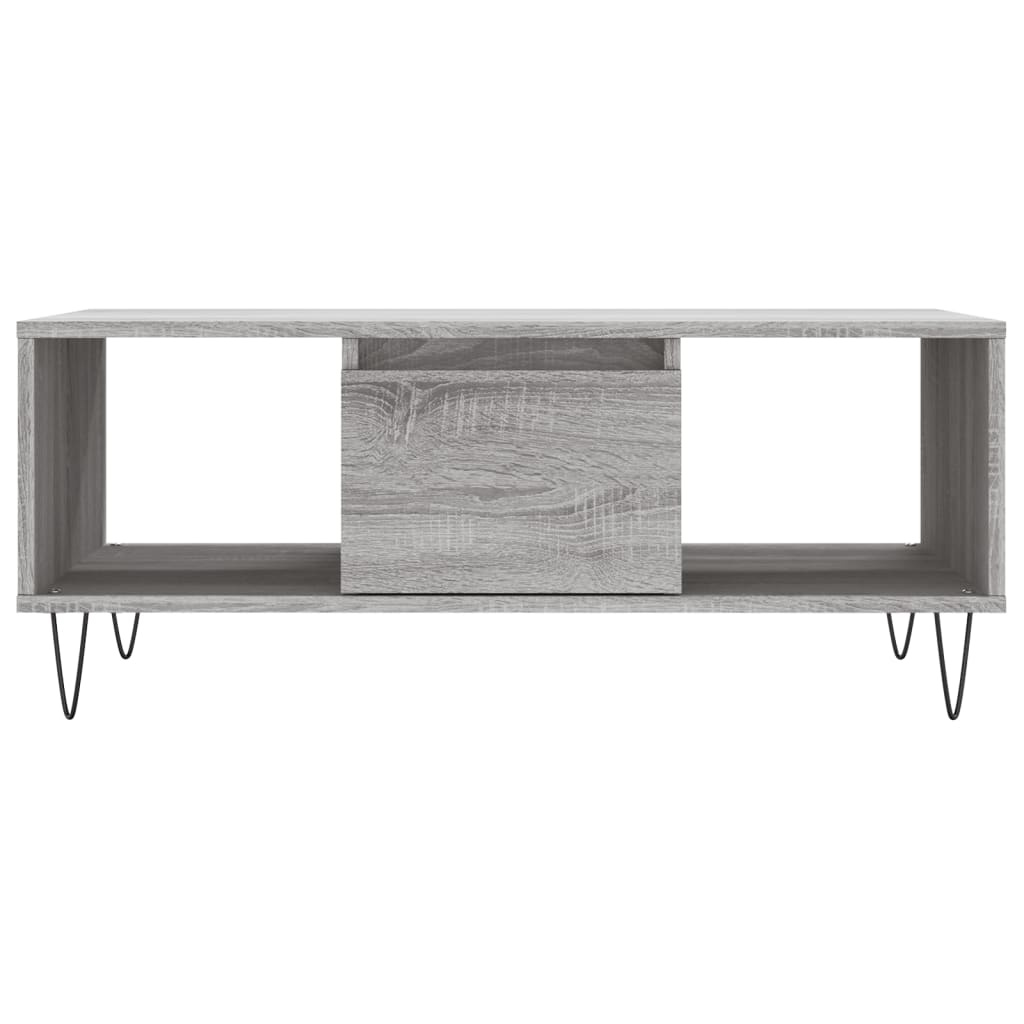 VidaXL Salontafel 90x50x36,5 cm bewerkt hout grijs sonoma