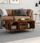 VidaXL Salontafel 90x50x36,5 cm bewerkt hout gerookt eikenkleurig