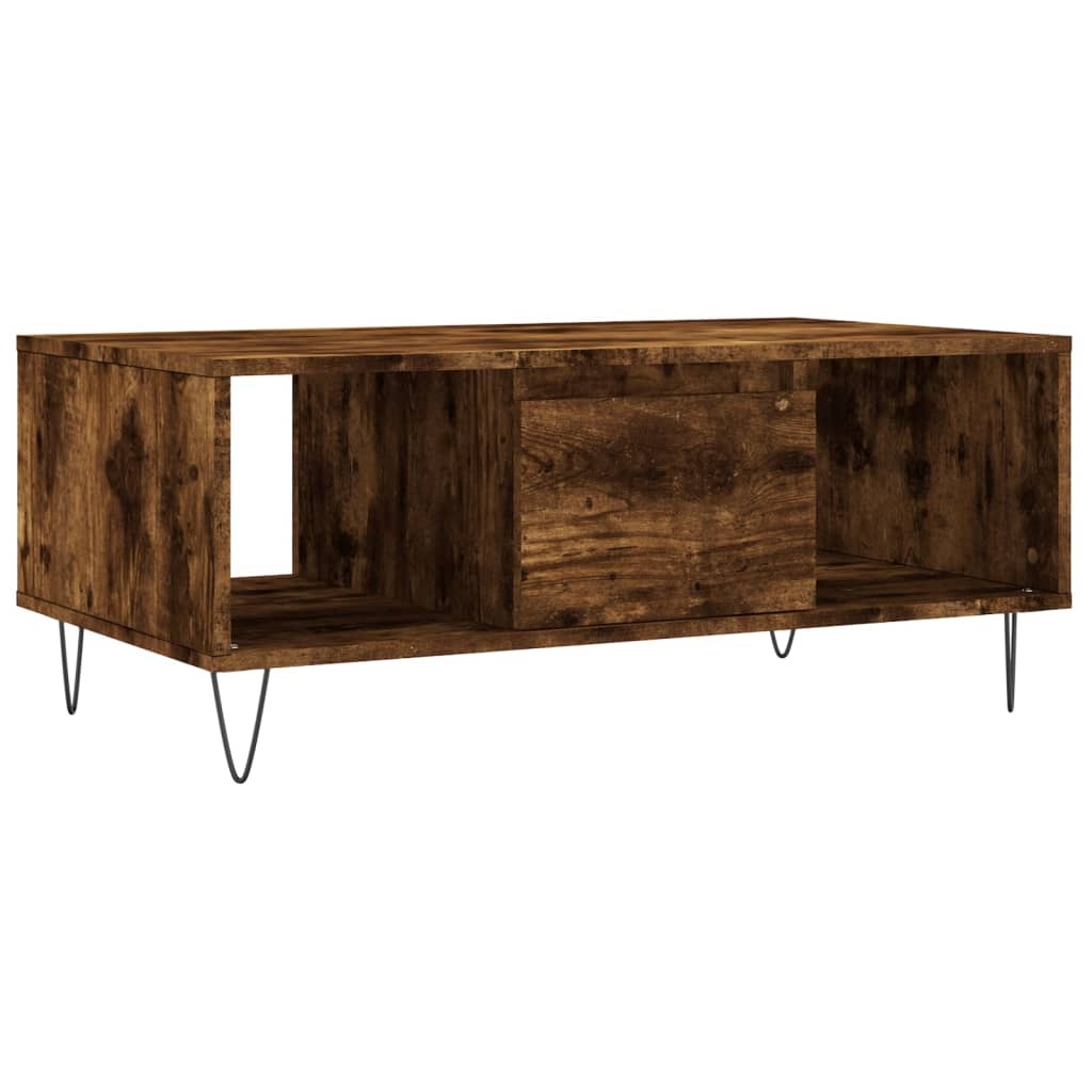 VidaXL Salontafel 90x50x36,5 cm bewerkt hout gerookt eikenkleurig