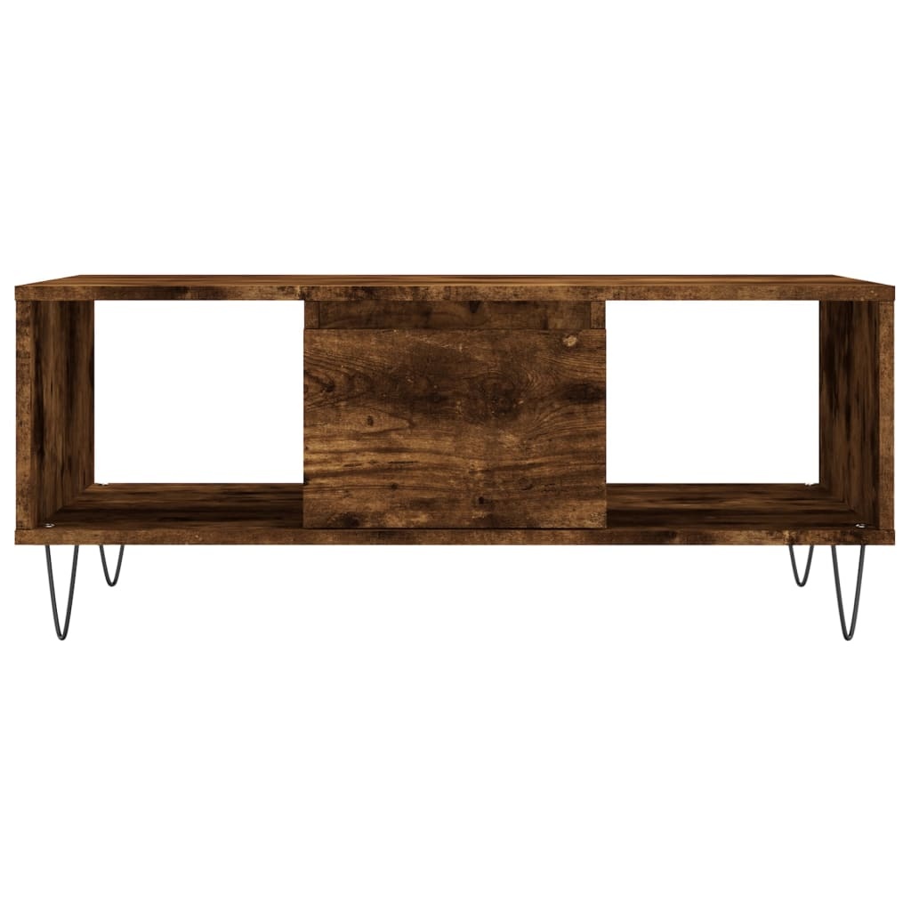 VidaXL Salontafel 90x50x36,5 cm bewerkt hout gerookt eikenkleurig