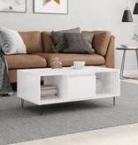 VidaXL Salontafel 90x50x36,5 cm bewerkt hout hoogglans wit