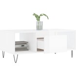 VidaXL Salontafel 90x50x36,5 cm bewerkt hout hoogglans wit