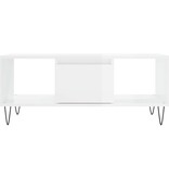 VidaXL Salontafel 90x50x36,5 cm bewerkt hout hoogglans wit