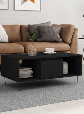 VidaXL Salontafel 90x50x36,5 cm bewerkt hout zwart