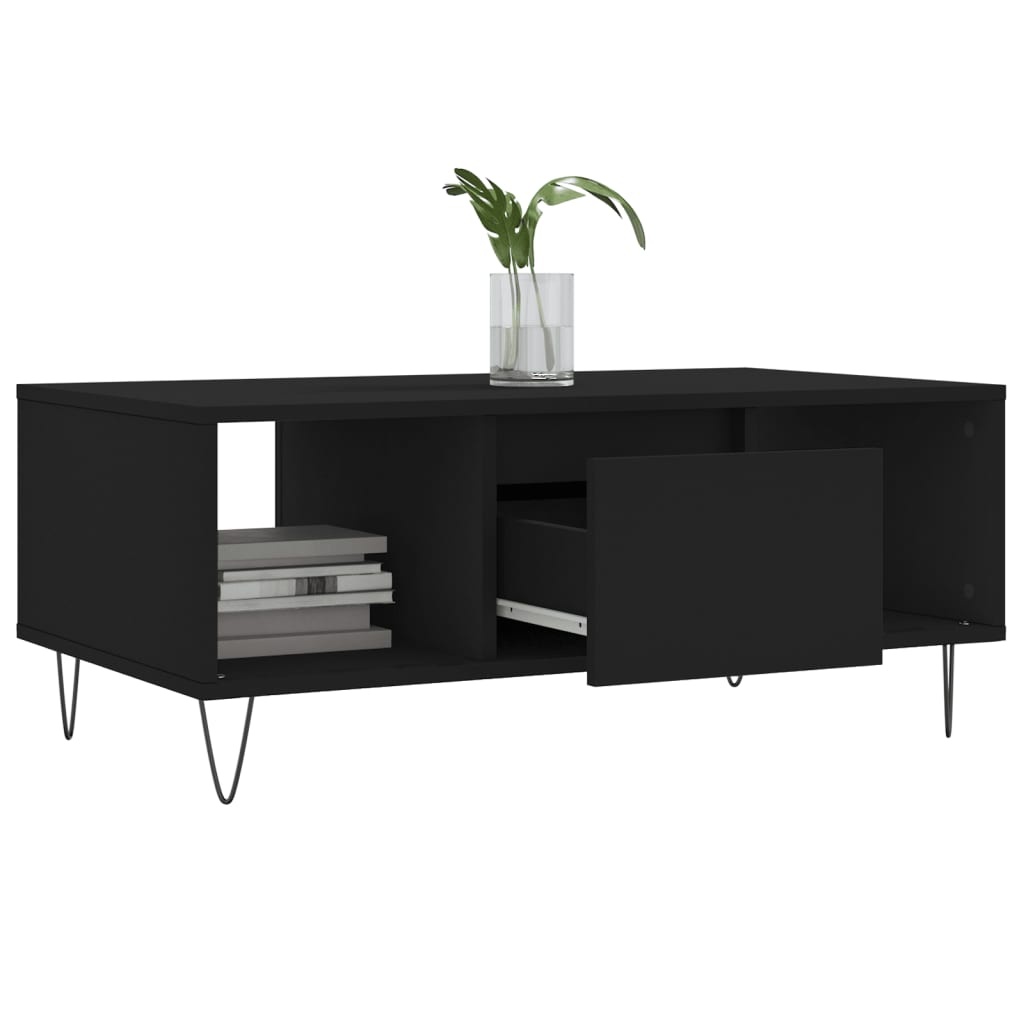 VidaXL Salontafel 90x50x36,5 cm bewerkt hout zwart
