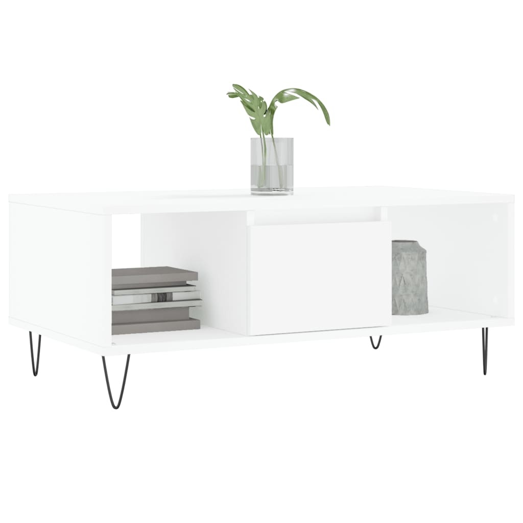 VidaXL Salontafel 90x50x36,5 cm bewerkt hout wit