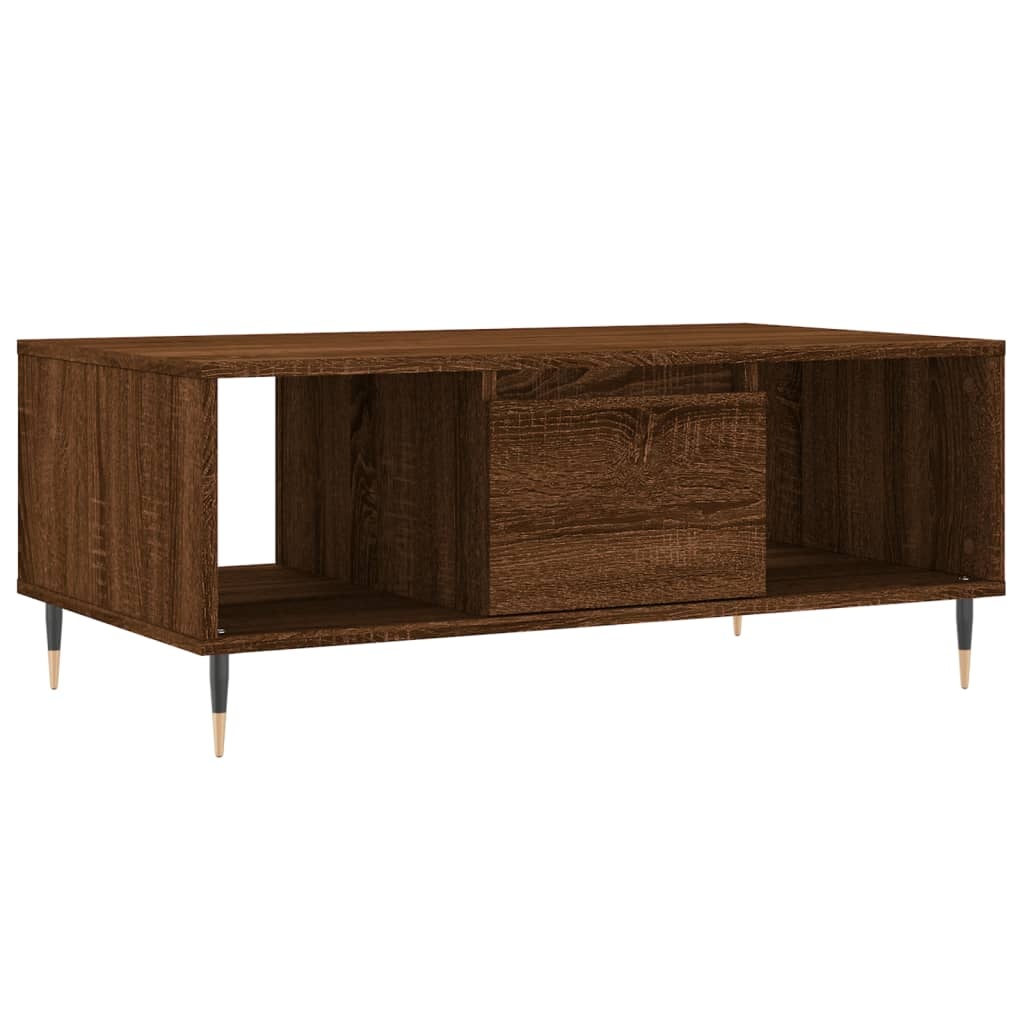 VidaXL Salontafel 90x50x36,5 cm bewerkt hout bruineikenkleurig